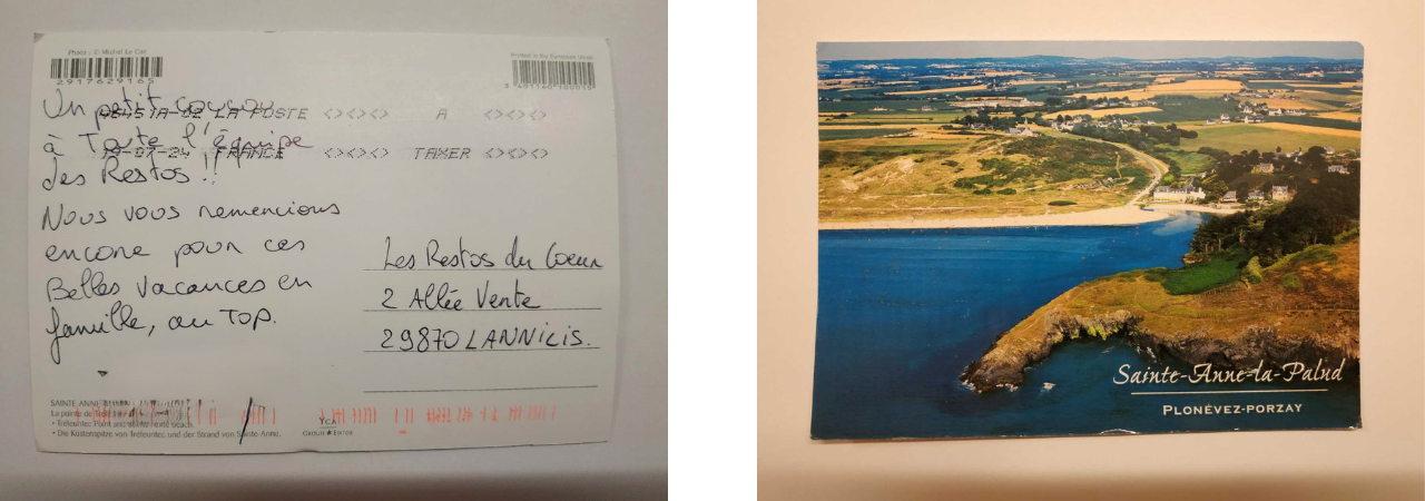 Un aperçu d'une carte postale recto verso