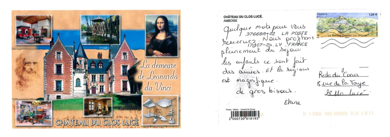 Un aperçu d'une carte postale recto verso