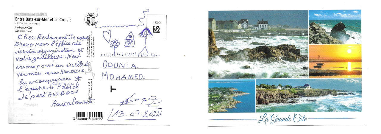 Un aperçu d'une carte postale recto verso