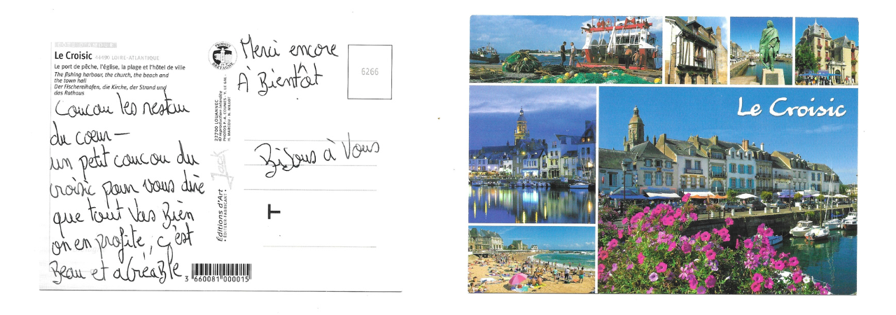 Un aperçu d'une carte postale recto verso